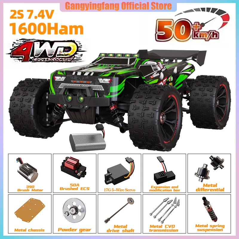 85 km/h carro de controle remoto de alta velocidade 4x4 off-road drift carro de controle remoto 1:16 carros de corrida profissionais