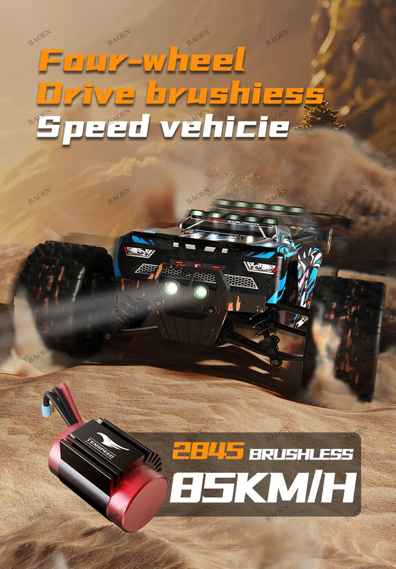 85 km/h carro de controle remoto de alta velocidade sem escova 4x4 off-road drift carro de corrida profissional