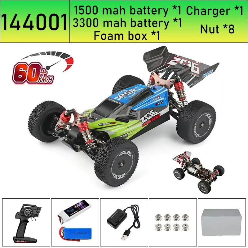 Carro de Corrida 60Km Controle Remoto Alta Velocidade Off-Road Drift Absorção de Choque