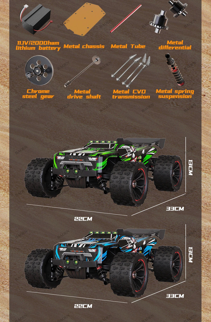 85 km/h carro de controle remoto de alta velocidade sem escova 4x4 off-road drift carro de corrida profissional