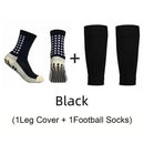 Conjunto de 2 pares de meias de futebol com aderência e joelheiras/caneleiras antiderrapantes para adultos e jovens, ideais para basquete e futebol.v