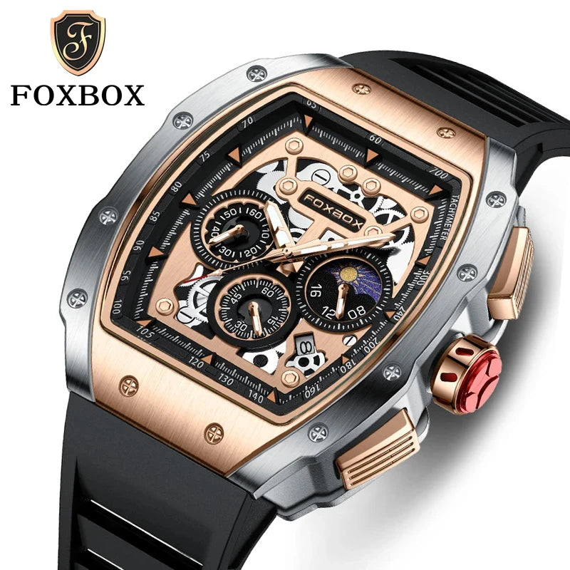 Relógio Masculino LIGE Foxbox Marca Luxo À Prova D'água Quartzo