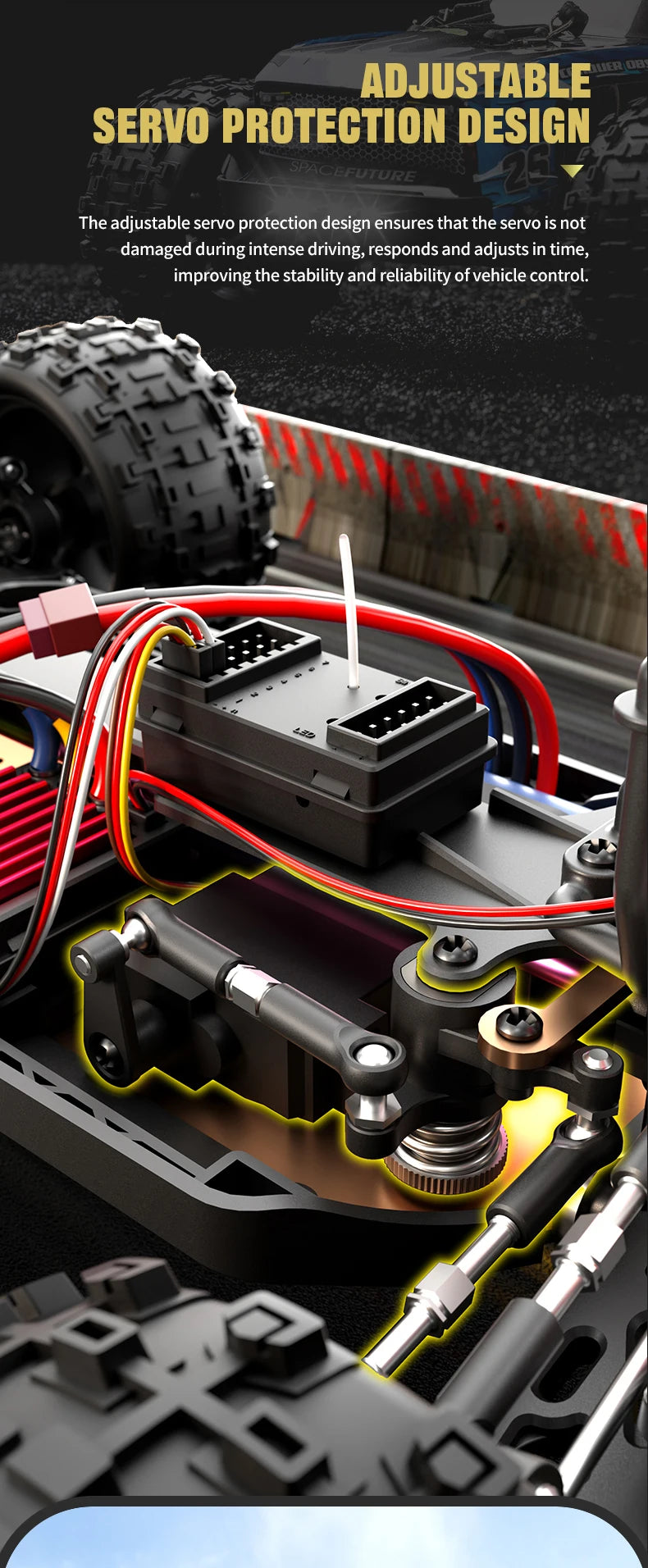 Carro de controle remoto 4x4 Super Brushless  Carro Off-Road de Alta Velocidade