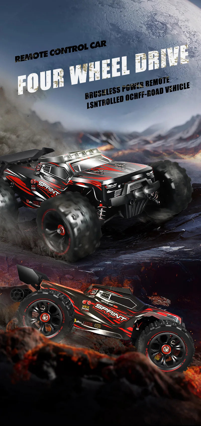 85 km/h carro de controle remoto de alta velocidade off-road drift 1:16 carro de corrida profissional 50 km/h