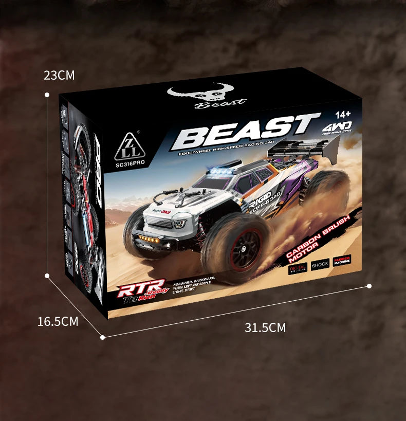 PRO/MAX  Motor 2.4Ghz Carro Remoto 80KM/H Carro de Corrida de Drift de Alta Velocidade Profissional