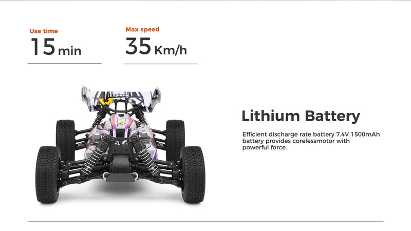 Carro de Corrida 60Km Controle Remoto Alta Velocidade Off-Road Drift Absorção de Choque