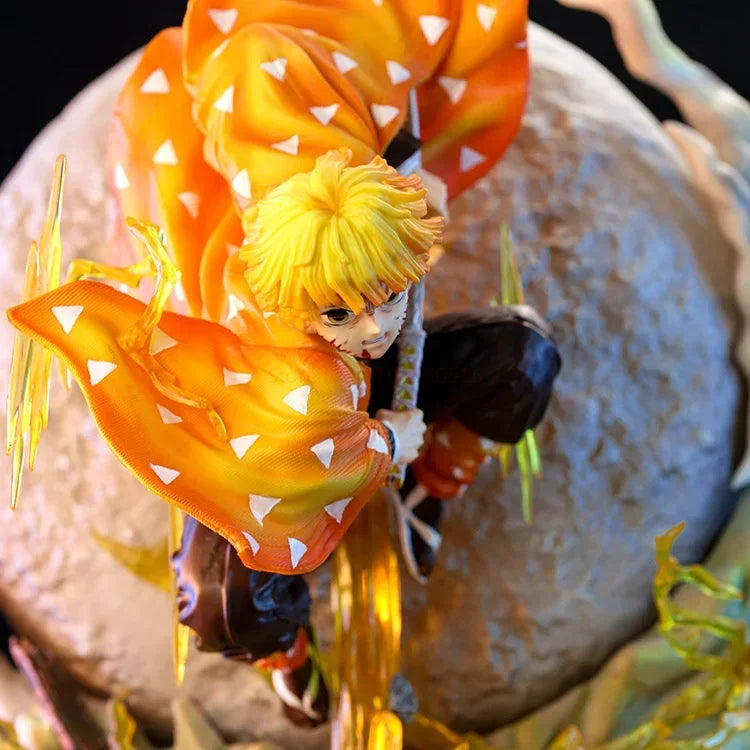 Action figures de 51 cm Demon Slayer Agatsuma Zenitsu, modelo de coleção de bonecas de pvc, decoração de quarto luminosa