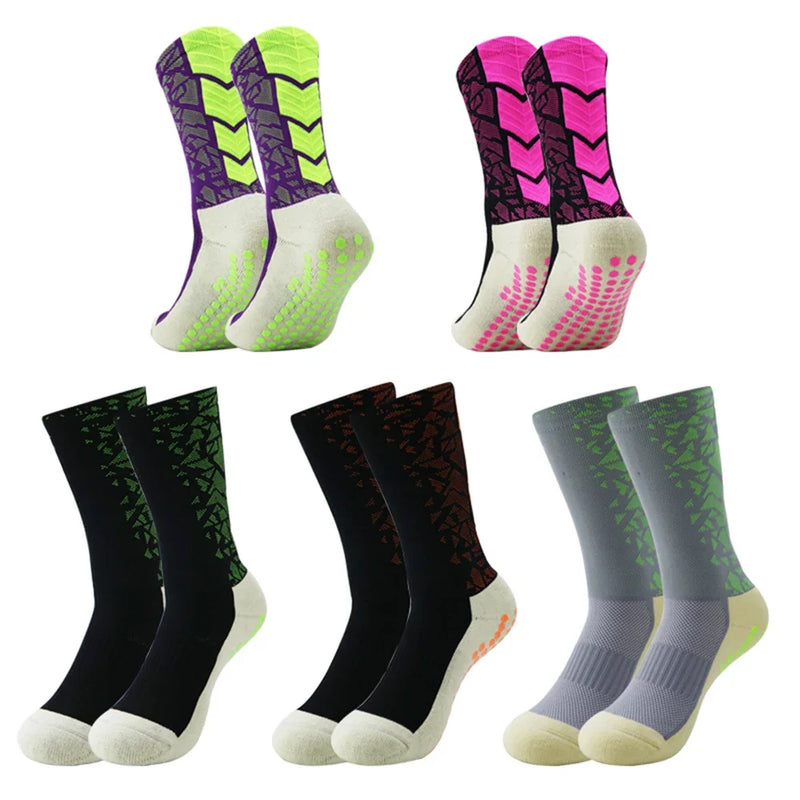 1 par de meias esportivas antiderrapantes para futebol