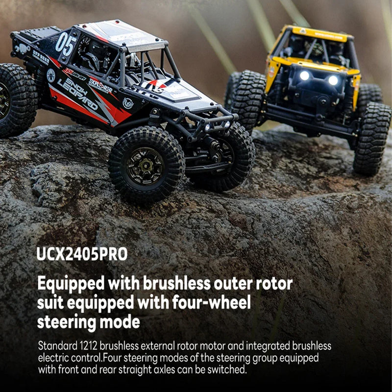 1/24  Motor Brushless/Escova 4WD Off-road Mini Rock Crawler Escalada Veículo