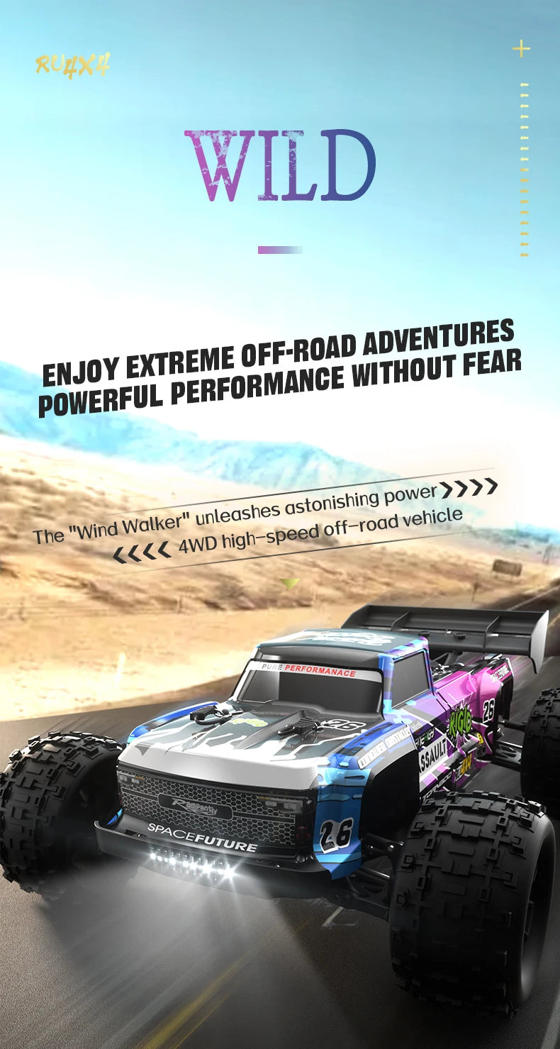 Carro de controle remoto 4x4 Super Brushless  Carro Off-Road de Alta Velocidade