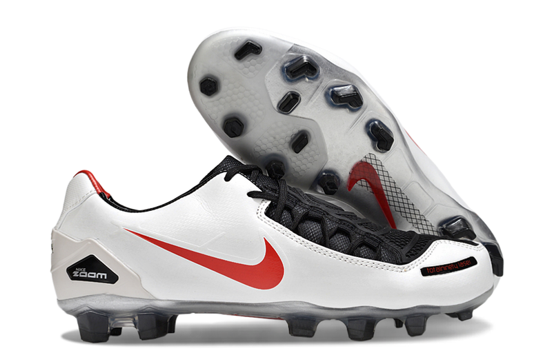 Chuteira Nike Total 90 Laser Elite FG - Branco/Vermelho