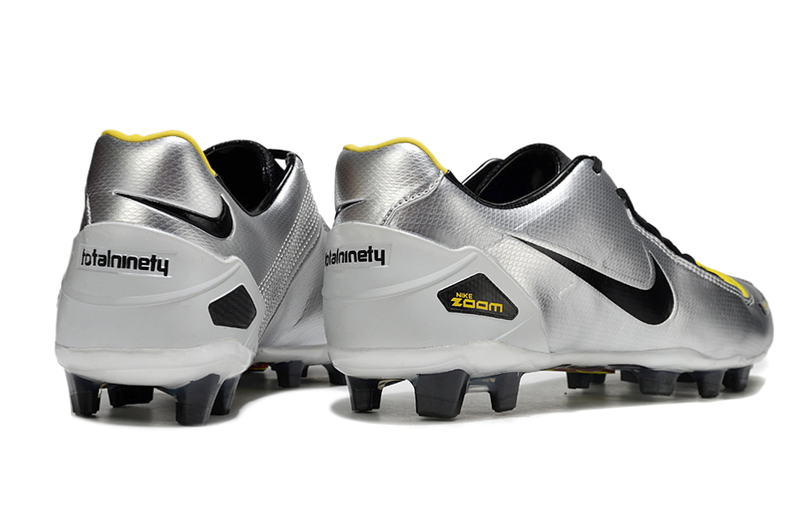 Chuteira Nike Total 90 Laser Elite FG - Cinza/Preta/Amarela