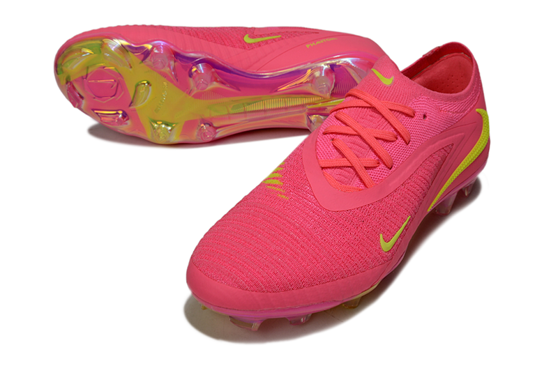 Chuteira Campo NIKE Phantom 6 Elite Low FG - Rosa/Amarelo