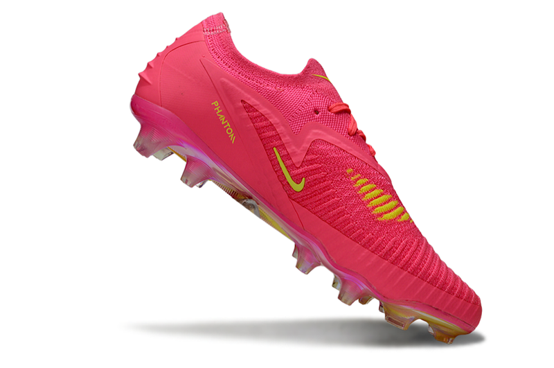 Chuteira Campo NIKE Phantom 6 Elite Low FG - Rosa/Amarelo
