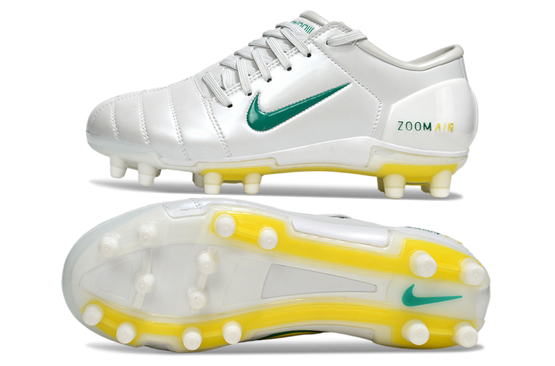 Chuteira Campo Nike Total 90 III FG - Branca/Verde/Amarela