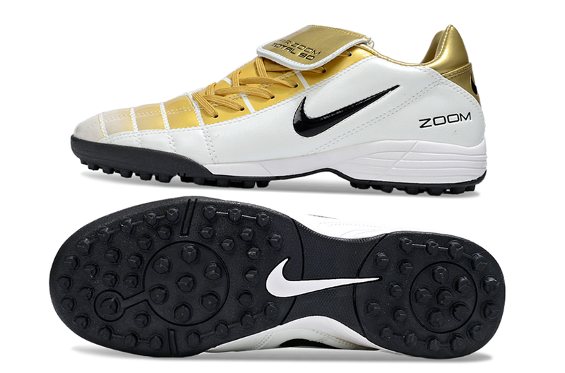 Chuteira Nike Total 90 - Branco/Dourado