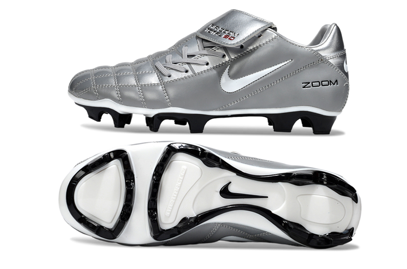 Chuteira Nike Total 90 FG - Prata/Preto/Branco