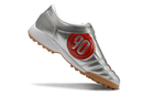 Chuteira Nike Society Total 90 - Prata/Vermelho