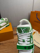 Louis Vuitton Trainer Velcro Green Monogram Denim