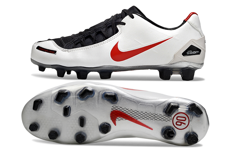 Chuteira Nike Total 90 Laser Elite FG - Branco/Vermelho