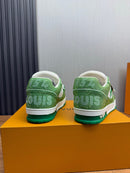 Louis Vuitton Trainer Velcro Green Monogram Denim