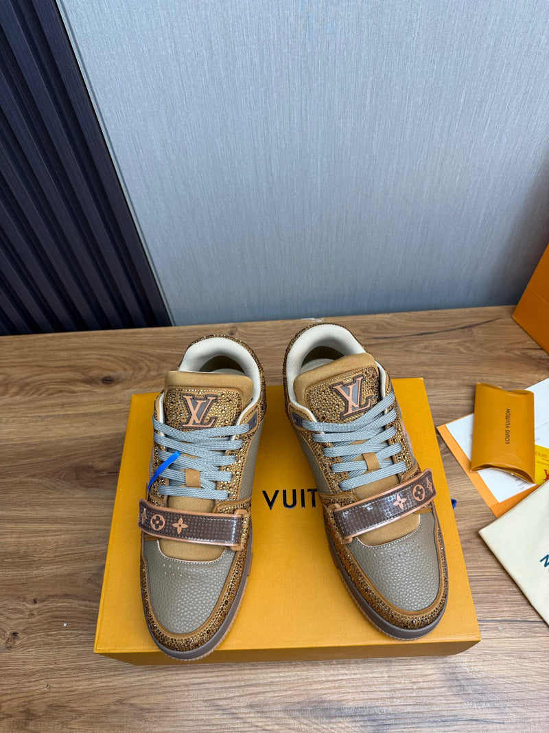 Tênis Louis Vuitton LV Trainer - Marron / Dourado