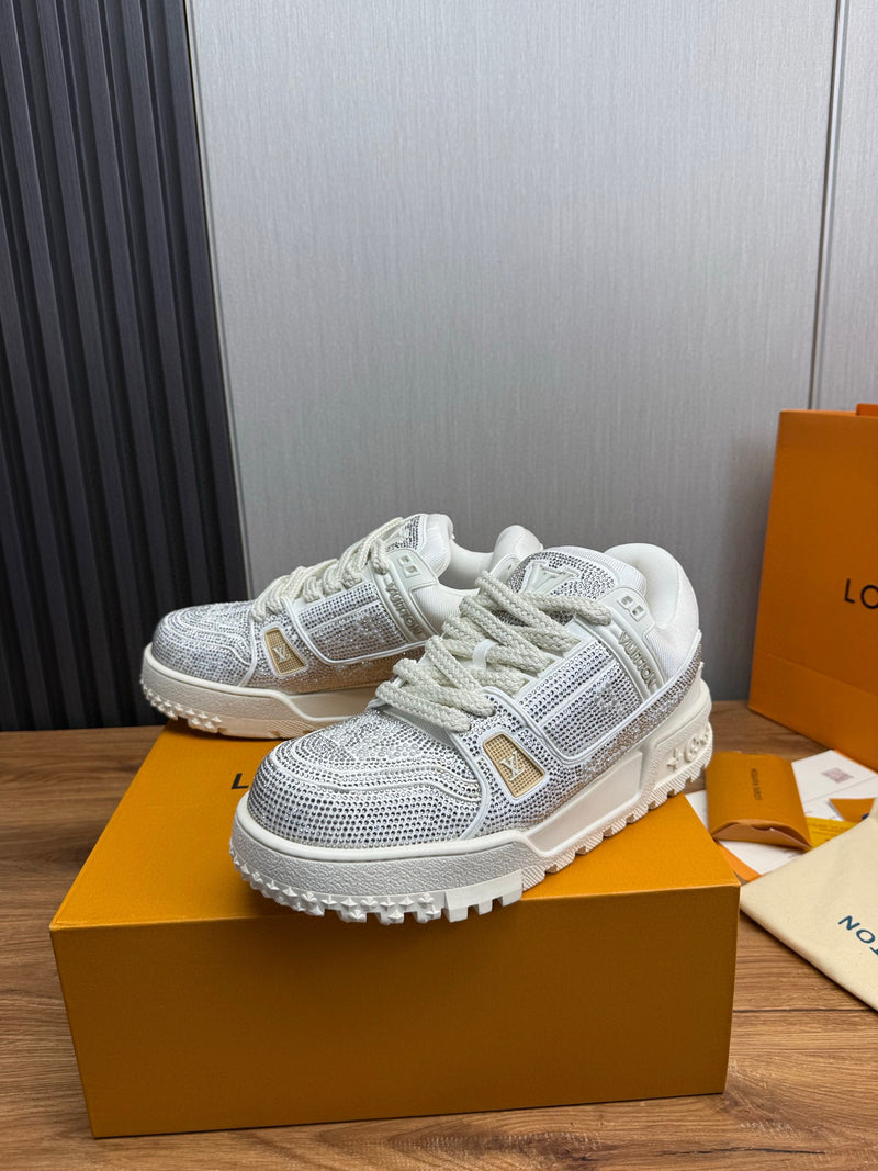 LV Louis vuitton TRAINER - Off white/Cinza Brilho - Alto relevo