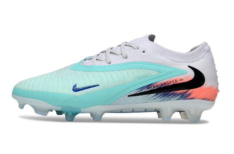 Chuteira Campo NIKE Phantom 6 Elite FG - Branco/Azul