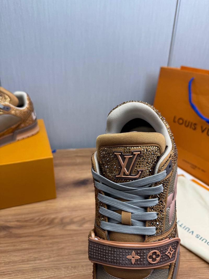 Tênis Louis Vuitton LV Trainer - Marron / Dourado