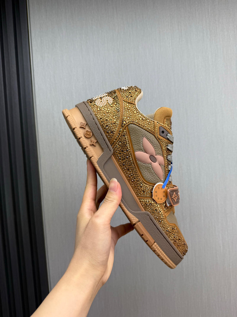 Tênis Louis Vuitton LV Trainer - Marron / Dourado