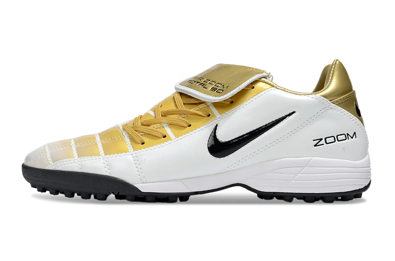 Chuteira Nike Total 90 - Branco/Dourado