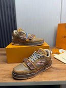 Tênis Louis Vuitton LV Trainer - Marron / Dourado