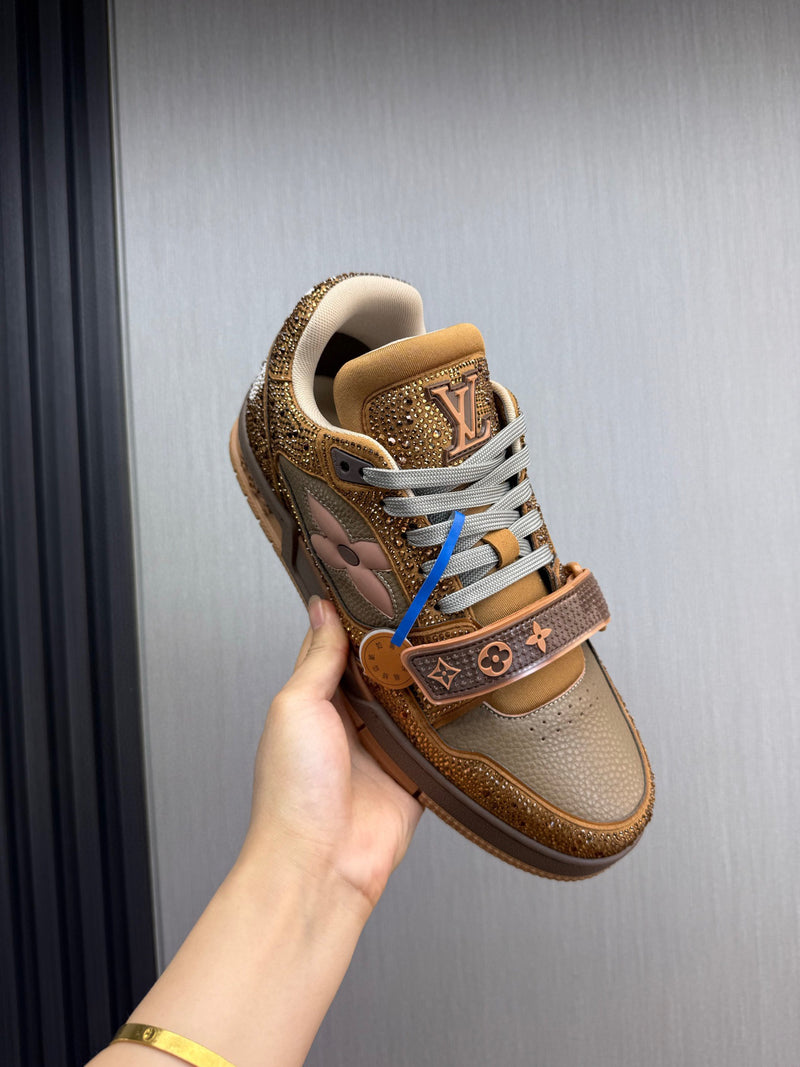 Tênis Louis Vuitton LV Trainer - Marron / Dourado